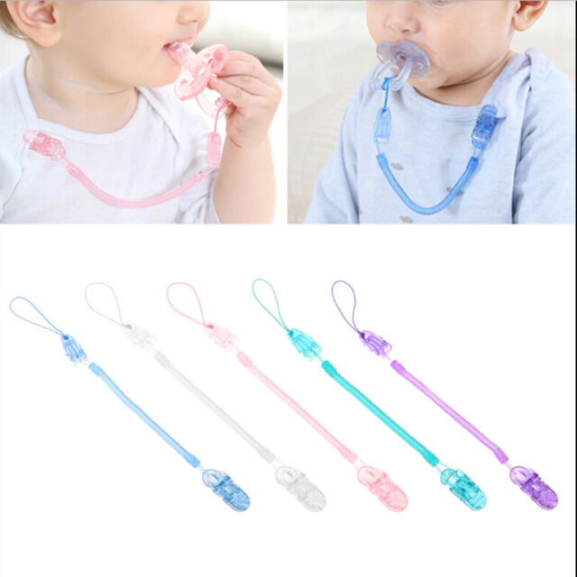 Baby Infant Toddler Spring Dummy Pacifier Soother Nipple Clip Chain Holder B-h