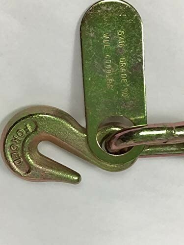 6ft Auto Transport Flatbed Chain w RTJ Cluster Hooks+Grab 4700 lbs WLL 5/16" G70 - Picture 3 of 5