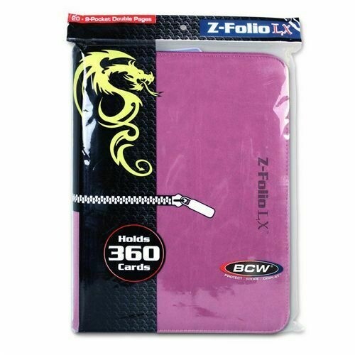 Case of 6 BCW Z-Folio 9 Pocket LX Pink Leatherette Gaming Card