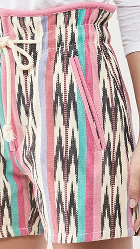 ISABEL MARANT Women Pink Etoile Shorts Rasta Aztec FR40-UK12 Cotton Zigzag India - Picture 5 of 16