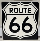 Vintage Porcelain Enameled Signs Ande Rooney’s Route 66 12" x 11-1/4"