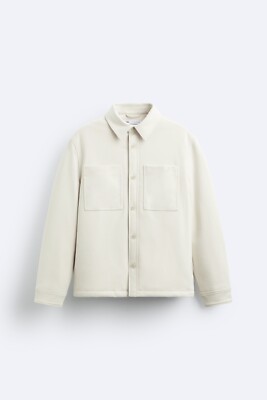 New Zara Soft Pocket Padded Overshirt S 4432/471 Beige shacket