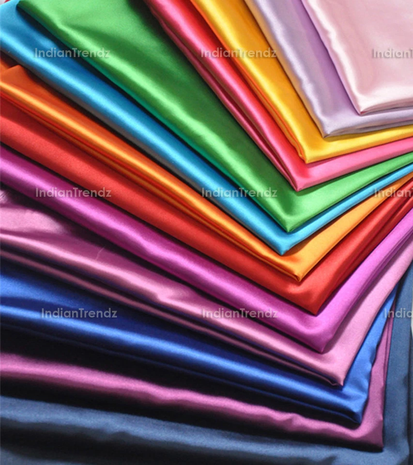 Heavy Satin Fabric 44" Wide Bridal Pillow Decor Material Sewing Craft Plain Robe - Image 2 of 2