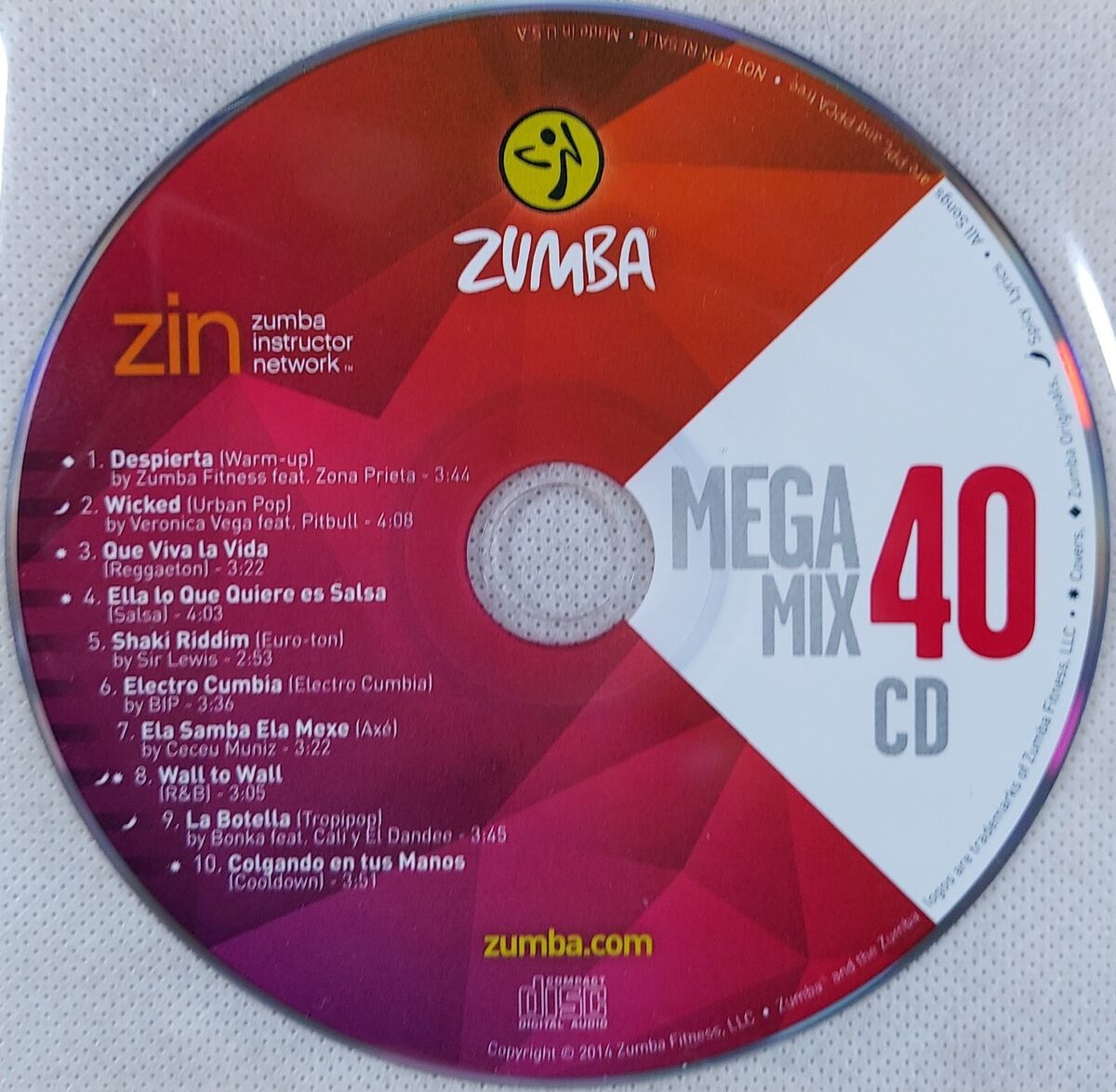 Zumba ZIN Mega Mix CD REPLACEMENT DISCS Dance Workout Music | eBay