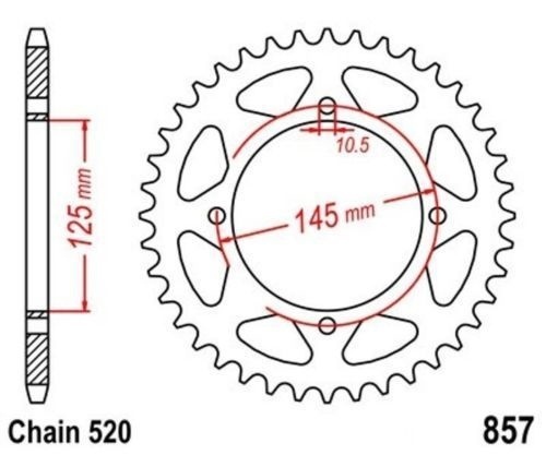 Pignon Arrière 40 Dents Chaîne 520 Kit Transmission Yamaha SRV250 92-97