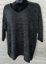 Torrid Sz PLUS 3X Super Soft Gray V-Neck Drop Shoulder 3/4 Sleeve Top Tunic EUC