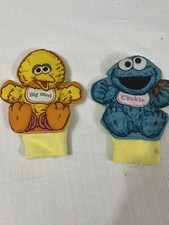 Vintage Playskool Sesame Street Foot Jingles Rattles Big Bird Cookie Monster