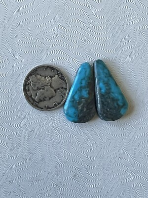 2 Old Kingman Earrings Cabs Free form Hand Cut Navajo Triangles 13.1cts 0193