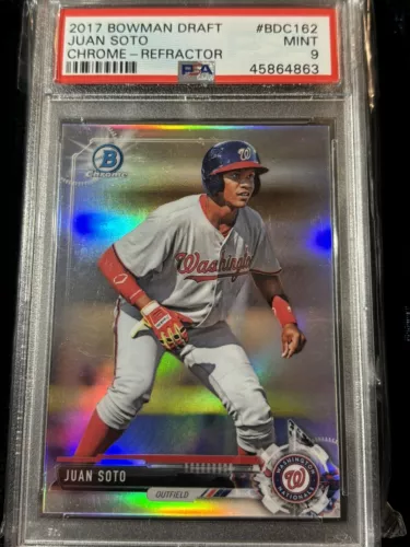 2017 BOWMAN CHROME DRAFT REFRACTOR JUAN SOTO # BDC162 PSA MINT 9 QUANTITY AVAILB