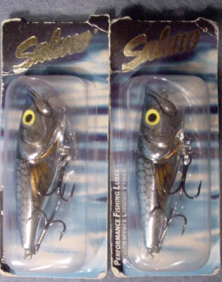 Lot of 2 ~Salmo POP 6 Topwater 1/4 oz No Rattles P6 SMS Silver Metalic Shiner