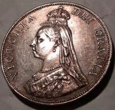 1887 Great Britian Double Florin Circulated Condition Slight Tonning