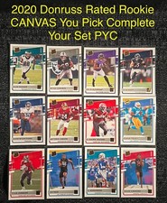 2020 DONRUSS FOOTBALL CANVAS RATED ROOKIE YOU PICK CARD COMPLETE YOUR SET PYC