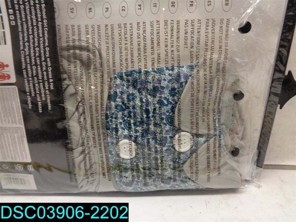 Disfraz Victoriano Escolar Niña, Gris, con Vestido y Sombrero TALLA S 5020570059487 Foto 4 de 4