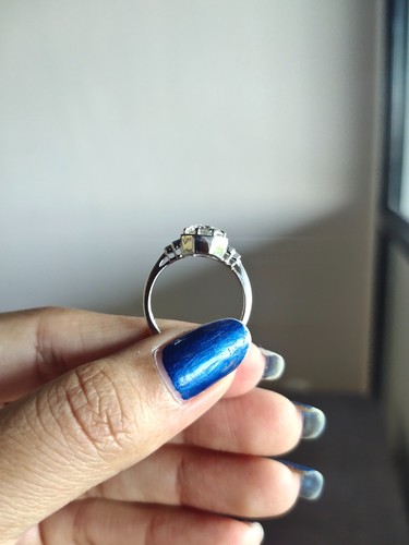 Octagon Shape Bezel Set Moissanite Ring Round Cut Wedding Vintage Ring Silver - Picture 7 of 14