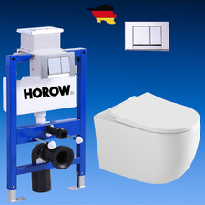 Komplettset Wand WC Hänge Toilette mit WC-Deckel 82cm Vorwandelement Spülkasten 