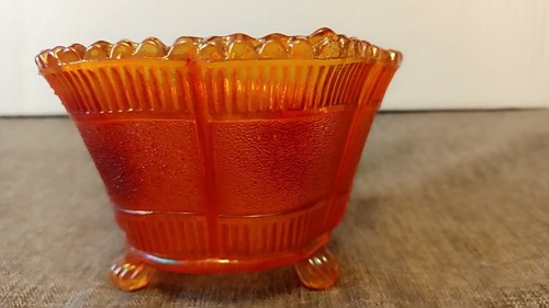 VINTAGE FENTON RINGELBLUME KARNEVAL GLASSCHALE - Bild 4 von 6
