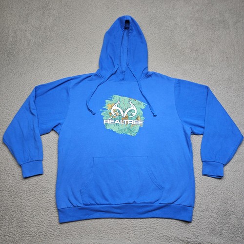 Realtree Hoodie Mens XL Blue Long Sleeve Pullover Hooded Outdoor Hiking Hunting - Bild 2 von 18