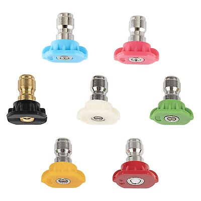 #ad 7 Pack 1 4 Inch Pressure Washer Sprayer Nozzle Tips Quick Connect Fittings $12.73