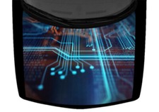 Circuit Board Code Technology Truck Hood Wrap Vinyl Car Graphic Decal 58x65