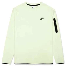 Nike Sportswear Tech Fleece Pullover Crew Lime Ice Black CU4505-303 Men's Medium