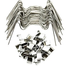 50 Pcs Greenhouse Glass Pane Glazing Fixing Clips Stainless Steel W & Z Clips