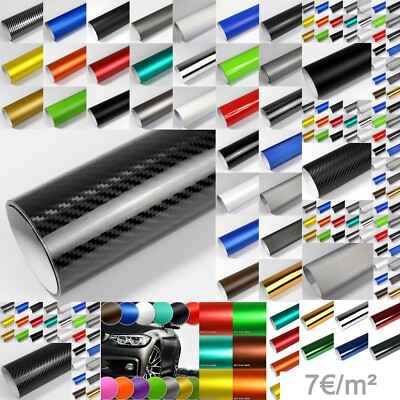 7 /m² AutoFolie Carbon 2D 3D 4D 5D Matt + Glanz + Alu Chrom Deko Folie Auto