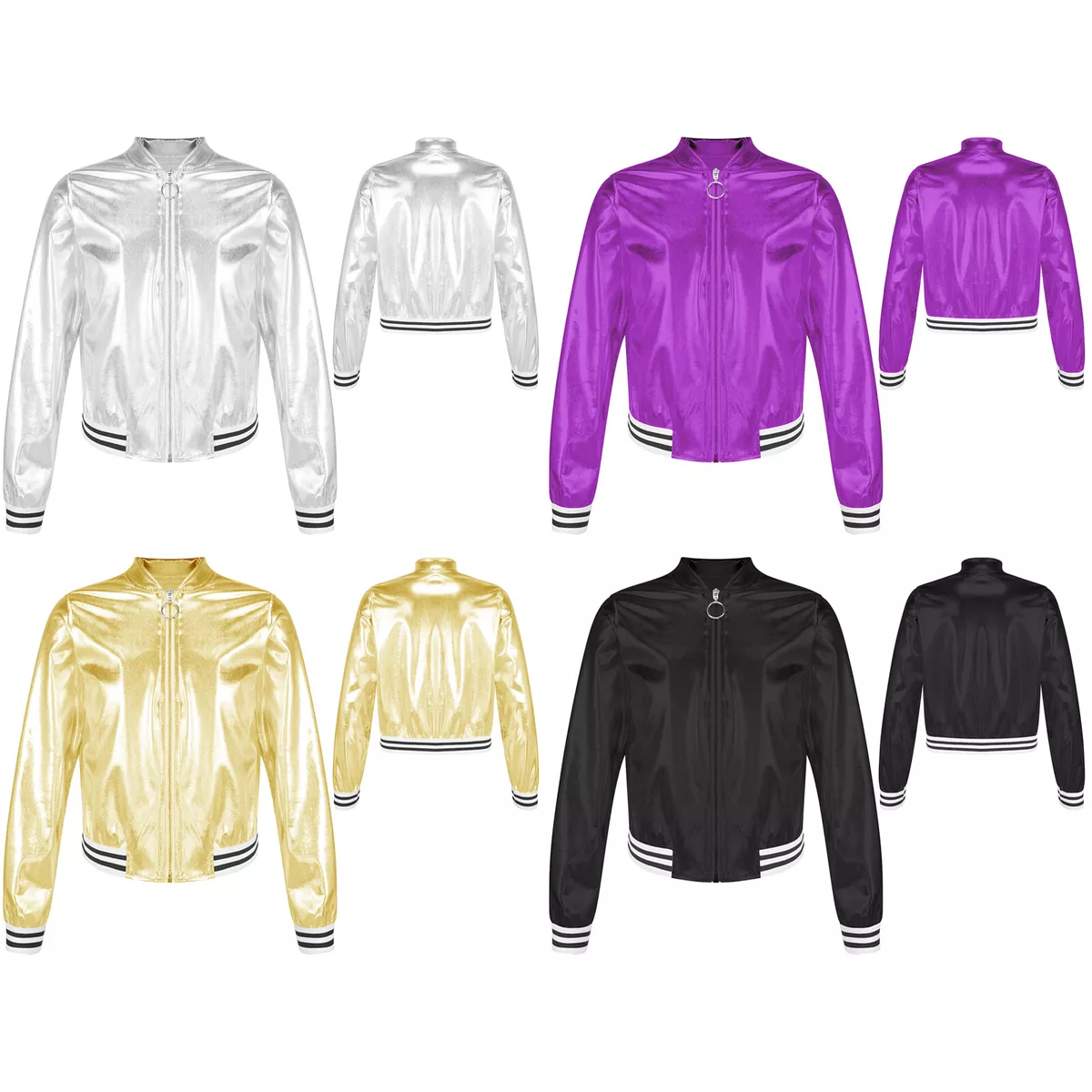 Girls metallic bomber jacket shop