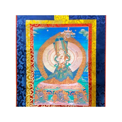 Tibetan Print Fabric Trim Guardian Buddha Deity Art Wall Scroll Thangka ws2206S Tibetan Print Fabric Trim Guardian Buddha Deity Art Wall Scroll Thangka ws2206S