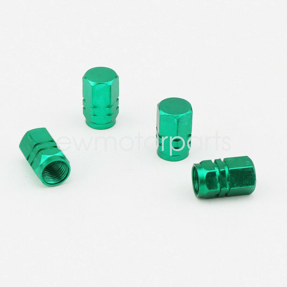 4x Green Aluminum Motorcycle Bike Wheel Tire Valve Stem Caps Cover For Kawasaki - Image 3 of 4