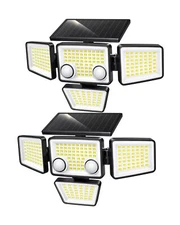 Solar Outdoor Lights - 3000LM 188 LED Motion Sensor Outdoor Lights, 4 Heads I...