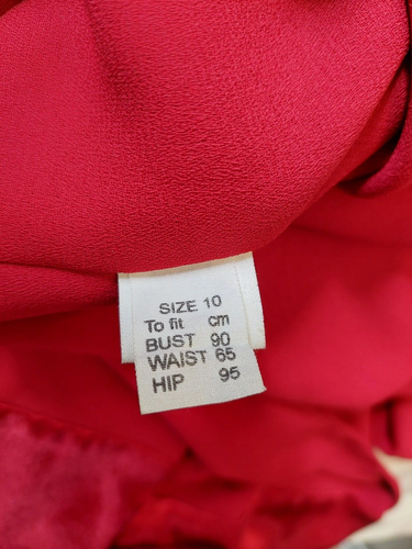 NEW K 10 S red crepe look satin feel trim split side evening coat jacket - Picture 9 of 9