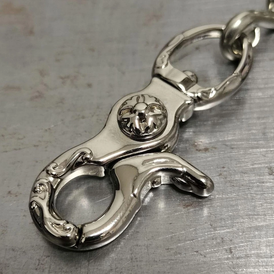 Anillo en S de latón blanco cobre cadena billetera de 10 mm, latón vintage plata como nuevo Foto 2 de 4