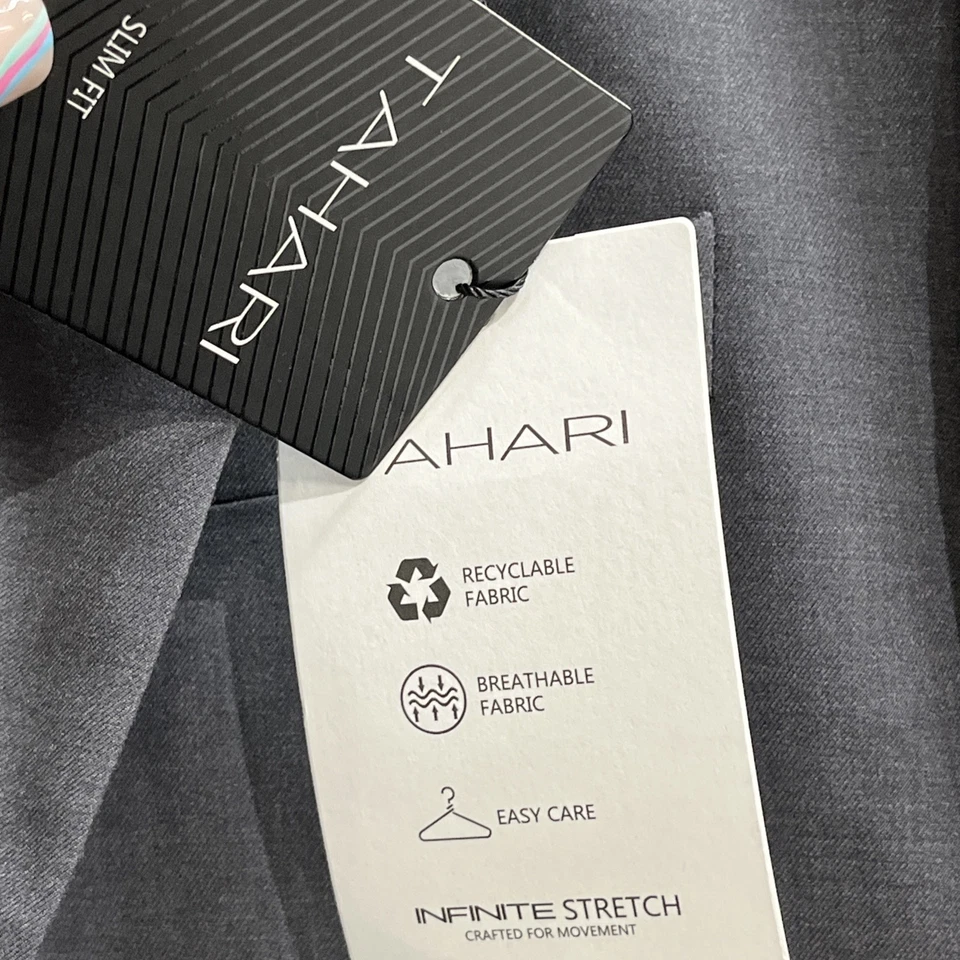 Blazer Tahari Joe Para Hombres 42L Gris Carbón Calce Ajustado Elastizado Infinito Abrigo Deportivo Foto 4 de 4