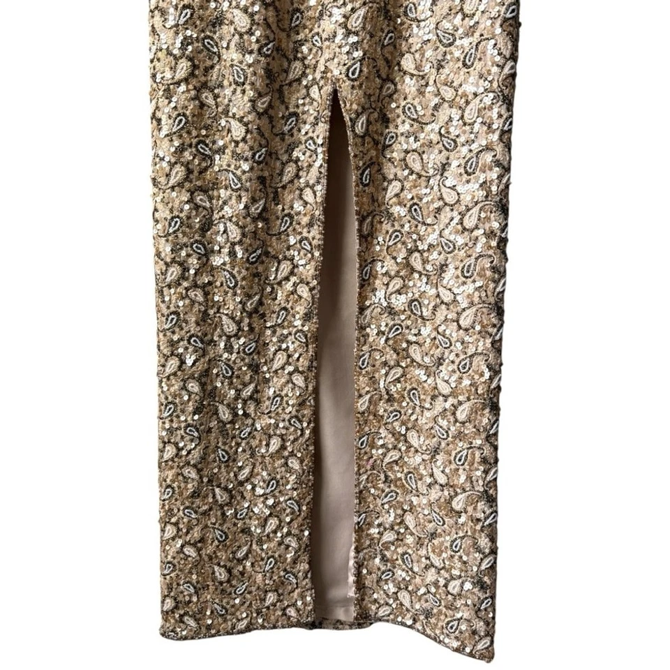 Vestido Vintage Adriana Papell Noche Seda Cuentas Talla 8 Foto 4 de 4