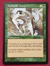 Magic The Gathering MERCADIAN MASQUES SPIDERSILK ARMOR green card MTG