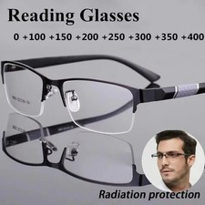 Men Reading Glasses Retro Business Hyperopia Glasses Anti Blue Light Reading...