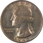 1942 S Washington Silver Quarter AU About Uncirculated SKU:I25164