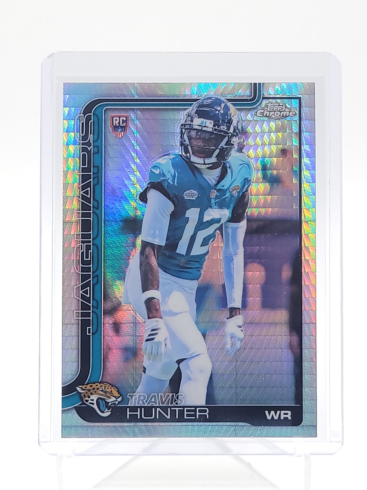 TRAVIS HUNTER 2025 TOPPS CHROME ROOKIE PRISM REFRACTOR #332 JAGUARS Q4588