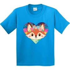 Inktastic Fox Lover Heart Cute For Girls Youth T-Shirt Woodland Animals Gifts