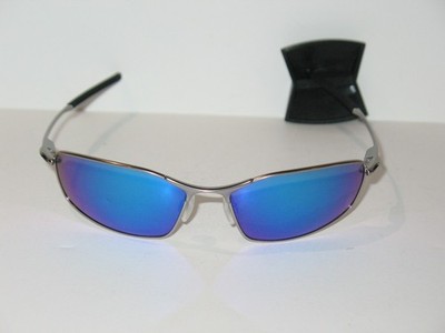 Oakley WHISKER Satin Chrome PRIZM Sapphire POLARIZED Lenses Sunglasses 4141-04