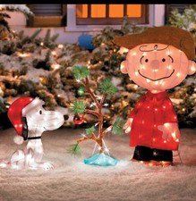 Charlie Brown, Snoopy  The Lonely Tree Lighted Outdoor Christmas Decoration 3pc