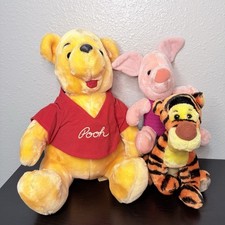 Vintage Disney Winnie the Pooh Lot 3 Plush Tigger Piglet Disneyland Disneyworld
