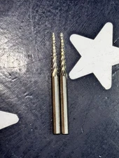 1/8” 7° Carbide Conical Tapered Cone Bur 5/8”LOC Flat End INCL Angle    TWO BURS