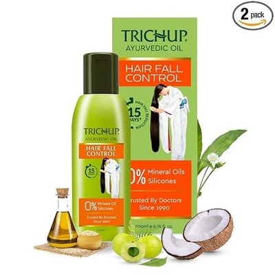 Trichup Ayurvedic Hair Fall Control Hair Oil for Hair Growth For Men (2er Pack)
