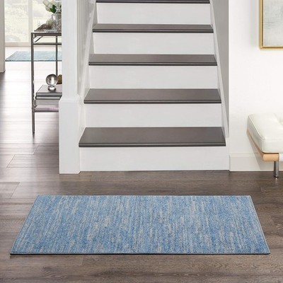 Home Essentials Blue Grey 2' x 4' Area Rug Easy Clean Non Shedding Bed Room