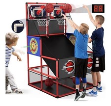 HYES Basketball Hoop Sport Set Arcade Game 4 Balls Carnival Game Kids Sport Toy