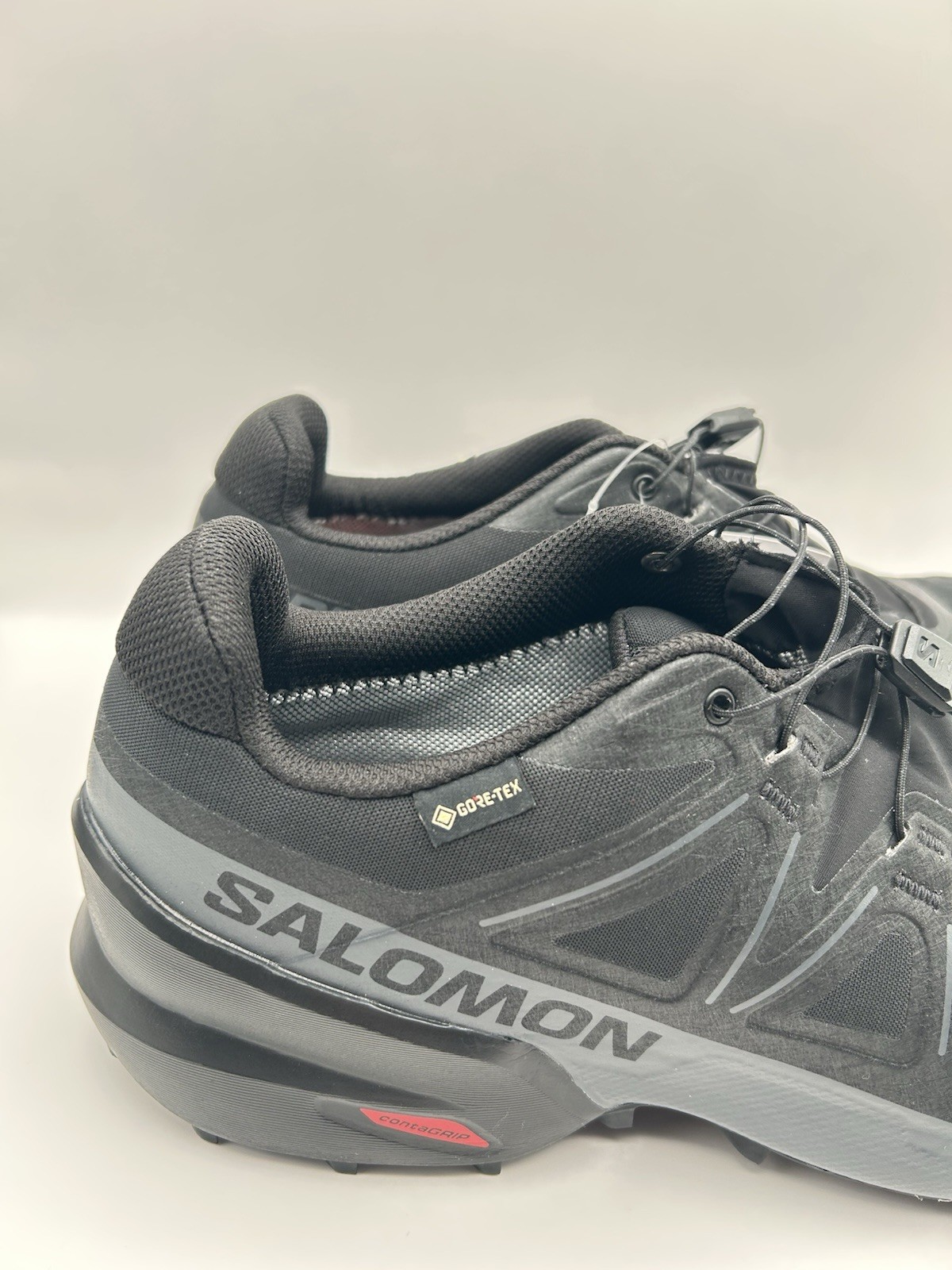 NUOVE scarpe Salomon Speedcross GTX Gore Tex da uomo taglia 11 trail trekking nere