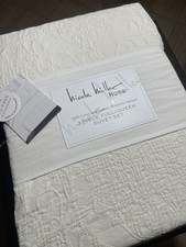 NICOLE MILLER QUEEN FULL 3 Piece Duvet Set COTTON Sand Beige NEW Cottage