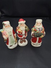 3 Christmas Figurines.  Old World Santa. 1908 Belgium or 1935 USA.1887 Hungary