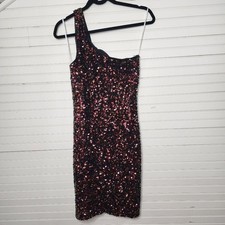 Lulus One-Shoulder Sequin Bodycon Dress – Medium